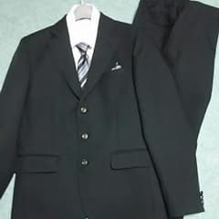 卒業式 フォーマル黒スーツ160 ズボン ジャケット シャツ ネクタイのセットのサムネイル