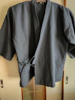 作務衣　Lサイズ　上着のみ　綿１００％　ネイビー