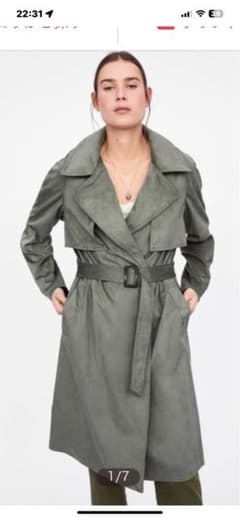 ZARA スウェード調 トレンチコートのサムネイル
