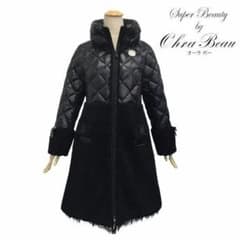 新品⭐︎スーパービューティー ボア切替 ダウンコート42 ブラック