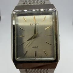 SEIKO ALBA ESTATE 시계 V801-5100 스퀘어 실버