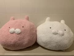 우사마루 페이스 BIG 봉제인형 핑크 화이트 2종 세트
