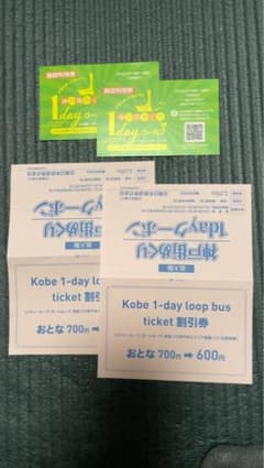 神戸街めぐり1dayクーポン 施設利用券 2枚 ループバス割引券付/乗車券無しのサムネイル