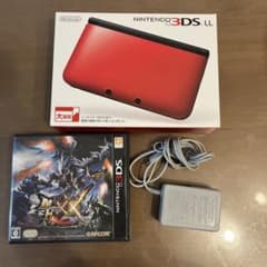 닌텐도 3DS LL 레드 본체 상자 있음 부속품 완비＋몬한xx 첨부
