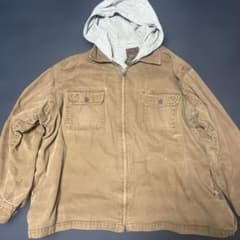 Carhartt-style duck jacket with hood