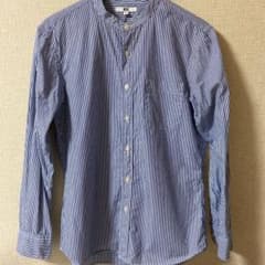 UNIQLO 襟なしストライプシャツのサムネイル