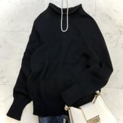 美品 マーガレットハウエル ウール ロールネックニット 墨黒 - メルカリ