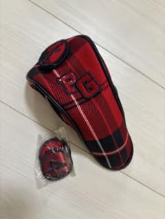 PG 赤と黒 チェック柄 ヘッドカバーのサムネイル