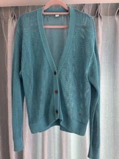 UNIQLO メッシュカーディガン ブルー Sサイズのサムネイル