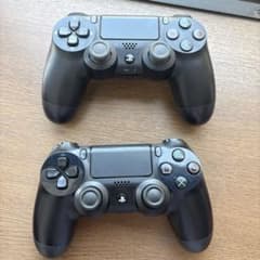 PS4 ワイヤレスコントローラー ブラック 2個セット　ジャンク品のサムネイル