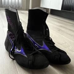 オーダーメイド Mizuno ボクシングシューズ フルスエード 黒 紫 - メルカリ