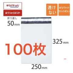 新品100枚 宅配ビニール封筒 A4 250×325＋折50 厚0.06mmのサムネイル