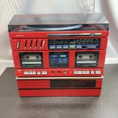 SANYO DCW-W03 コンポ テープカセット レコード 昭和レトロ 赤 - メルカリ