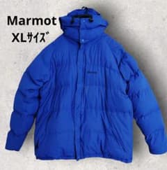 MarmotメンズXLサイズ青ダウンジャケットフード取り外し可能マーモット 