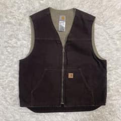 carhartt カーハート ダックボアベスト V26 ダークブラウン - メルカリ
