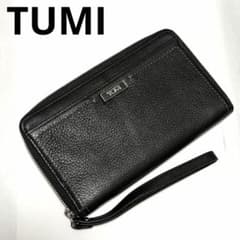 TUMI トゥミ 長財布 ラウンドファスナー オーガナイザー ブラック 良品 美品】 TUMI トゥミ レザー ラウンドファスナー 長財布 オーガナイザー