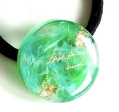 大人可愛いヘアゴム♡レジン NO120 グリーン - メルカリ