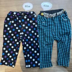 男の子　80センチ　まとめ売り　秋冬パンツ・ボトムス　起毛パンツのサムネイル