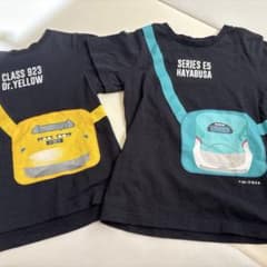 110cm、120cm ドクターイエロー はやぶさ 半袖Tシャツ 2枚セットのサムネイル