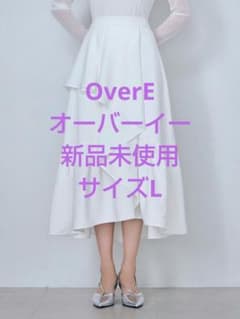 新品未使用☆OverE☆ラッフルティアードスカート オフホワイト - メルカリ
