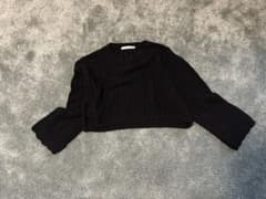MOUSSY 透かし編みニット ブラック 長袖のサムネイル