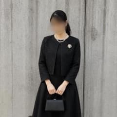 セレモニーワンピース 後ろファスナー 七分袖 レトロフォーマル 上品 ブラックのサムネイル