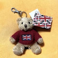 イギリス テディベア キーホルダー Harrods ユニオンジャック タグ付き