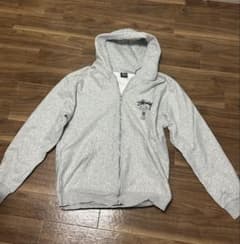 Stussy ジップアップパーカー グレー L - メルカリ