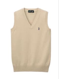 (美品)EAST BOY ベージュ Vネック ニット ベスト Mのサムネイル