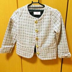 ラメ糸ツイードジャケット★ピンク120のサムネイル