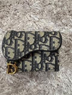 Christian Dior 三つ折り財布 ベージュ/ブラックのサムネイル