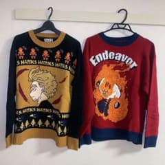 ヒロアカ エンデヴァー ホークス アグリーセーター ヒロアカ」オールマイト、エンデヴァー、ホークスの大迫力アグリ