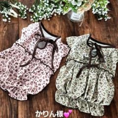 かりん様❤ハート♡レオパード♡ハンドメイド犬服♡ワンピース♡フレブル かりん様❤ハート♡レオパード♡ハンドメイド犬服♡ワンピース