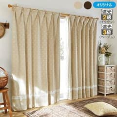 新品 ロマンティックプリンセス カーテン 遮光 ベージュ レース100×135のサムネイル