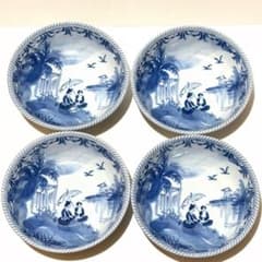 美濃焼 三洋陶器 龍峰窯 染付 浅鉢 4.5寸 南海物語 4枚 - メルカリ