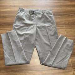 メンズ スラックス グレー センタープレス
