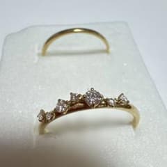 ジュエリーツツミ　18金　重ね付け　ダイヤ　今日だけ❗️オマケ18金ピンキー付のサムネイル