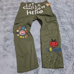 リトルガーデン　刺繍&ワッペン　カーゴパンツ 140cm以上未使用のサムネイル
