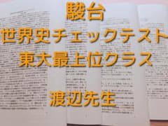 駿台　東大クラス　世界史チェックテスト　渡辺先生　鉄緑会　河合塾　東進　東大京大のサムネイル