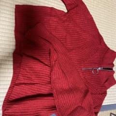 H&M ハーフジップ ニット レッド XSのサムネイル