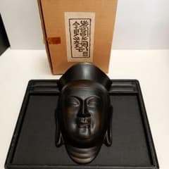 【1008C】仏像 壁掛 鋳物 金属製 時代物 観音　アンティーク　お面　仏面