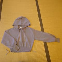 サイドジップ ニットパーカー くすみパープルのサムネイル