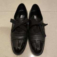 マノロブラニク　リボンローファー　37.5 マノロブラニク レザー Andare リボン ローファー ブラック 37