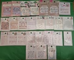 Set of 26 Nail Stickers for Manicure, Gel Nails, and Nail Art, with Japanese and Floral Patterns