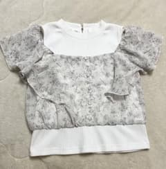 ワンウェイ♡フリル付き花柄半袖トップスのサムネイル