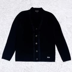 美品 エンポリオアルマーニ Vネック カーディガン ブラック 50 L
