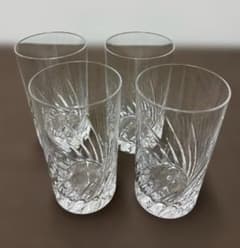 クリスタルグラス 4客セット スパイラルカットのサムネイル