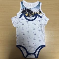 ボートデザイン 半袖ボディスーツ 2点セット 70~80cmの赤ちゃん用のサムネイル