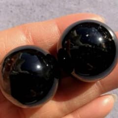 数量限定！大きめ！2個セット】最強魔除け 天然石 モリオン 丸玉88