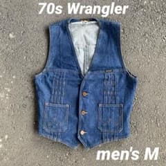 vintage 70s Wrangler 濃紺 デニムベスト - メルカリ